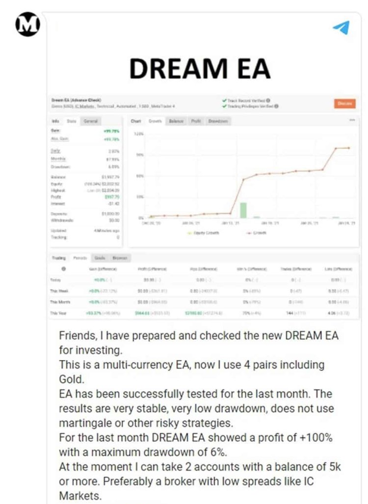 Dream-EA MT4 Forex Robot